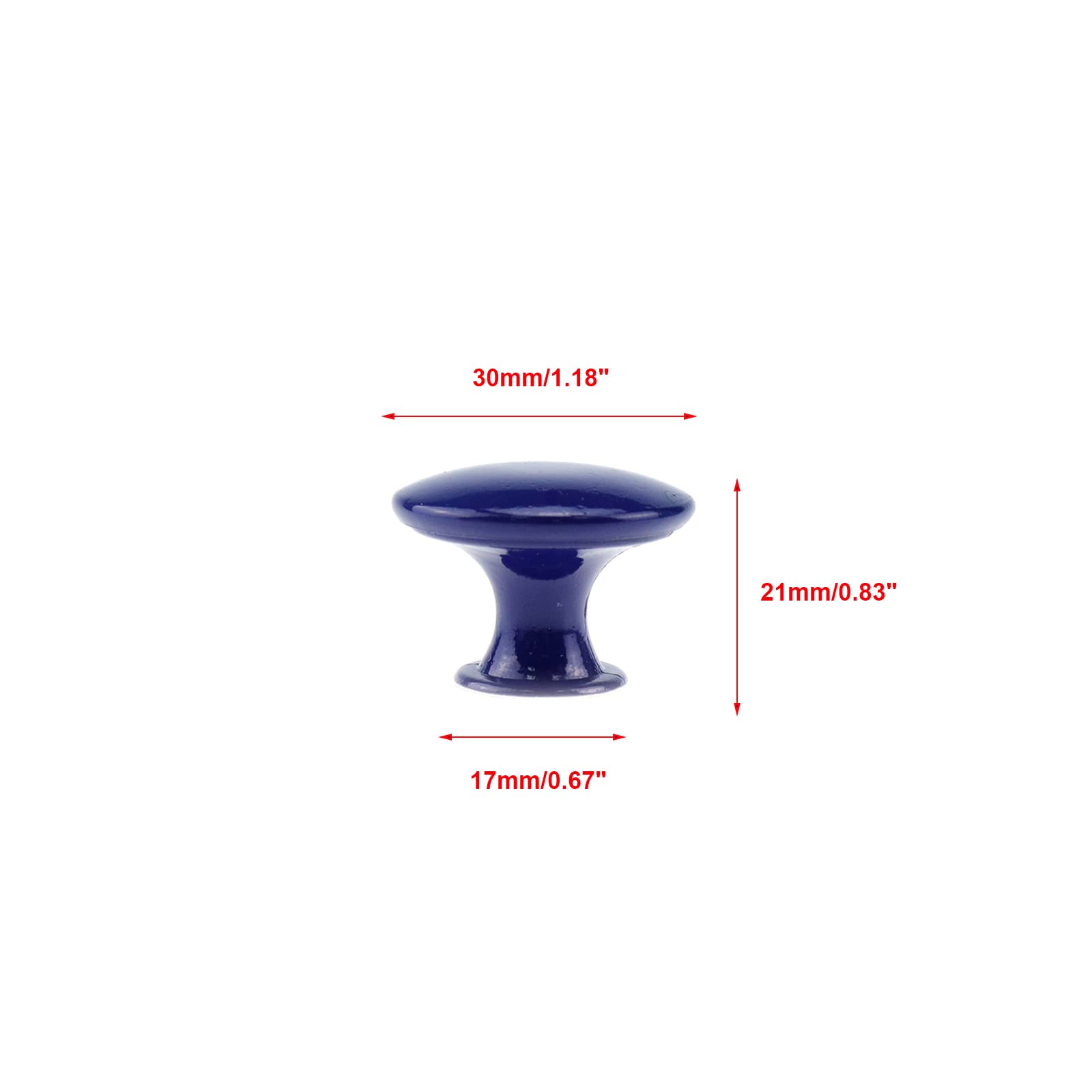 Semetall 6pcs Round Dresser Knobs 1.18 Inch Metal Cabinet Pull Handles for Kitchen Drawer Door Cupboard,Dark Blue - Image 3