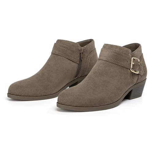 Image of Athlefit Women's Chunky Low Heel Short Ankle Boots