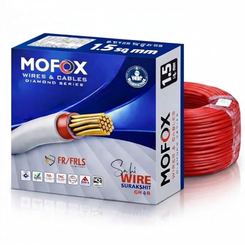 Image of MOFOX Diamond Series FR /FRLS Electrical Wire, Multi-Strand Copper Conductor 90 Meter (RED, 1.50 SQ MM)