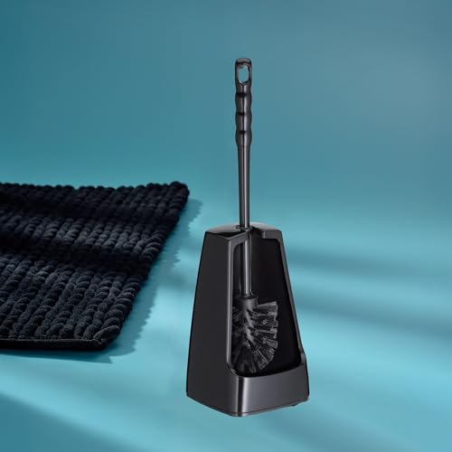 kela Klobürste mit Behälter halbseitig geöffnet, 38 cm, Toilettenbürste, WC Bürstengarnitur Levin, schwarz