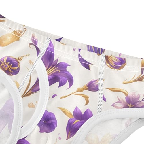 KLL Mardi Gras Carnival Purple Holiday Pattern Toddler Boys' Soft Briefs Underwear Breathable Children Undies4