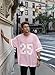 Jersey Shirts for Men Oversized Number Graphic Tees V Neck Y2k Jersey Vintage Streetwear Short Sleeves Tops Pink