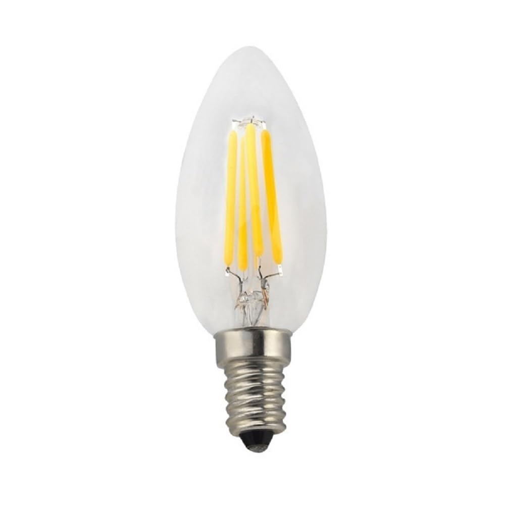HongHeFu, Paquete de 10 lámparas LED de filamento de vela AC220V E14 4W C35 Led 4 lámparas de filamentos(Natural white)