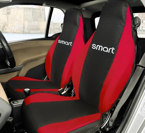 Housses de siège Smart W453 noir rouge Rebeca Shop fabriquées en Italie