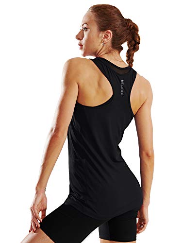 Image of NELEUS Women's Sleeveless Sports Tees Racerback Yoga Workout Tank Top, 06# Black /Black /Black, 3 Pack, Large