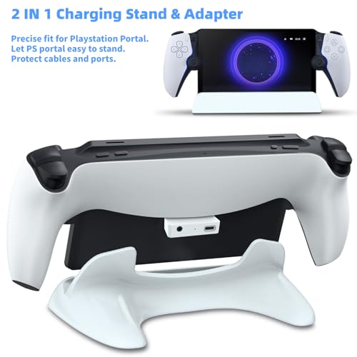 Image of EASEGMER Charging Stand and Adapter for Playstation Portal - Charge Dock Stand Holder Accessories for PS Portal Remote Player