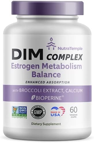 Dim Supplement [Enhanced Absorption with Bioperine, Brocolli, Calcium] Diindolylmethane Hormonal Balance for Women & Men, Estrogen Metabolism, Menopause Support & Stress Relief Pills
