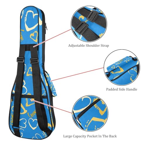 JRHEJTHH Housse imperméable durable pour ukulélé avec épaules réglables pour ukulélé de 53,3 cm, 58,4 cm, 61 cm, rembourrage épais, motifs géométriques élégants – Jaune, Multicolore., - Les Beatles, Paul McCartney, John Lennon, RIngo Starr, George Harrison JRHEJTHH Housse imperméable durable pour ukulélé avec épaules réglables pour ukulélé de 53,3 cm, 58,4 cm, 61 cm, rembourrage épais, motifs géométriques élégants – Jaune, Multicolore., – Image 4