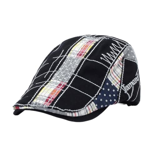 Béret bec de canard chaud et confortable avec motifs à carreaux d'hiver