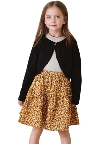 Baby Girls Cardigan Sweater Bolero Shrugs Toddler Kids Knitted Long Sleeve Button Closure Cropped Dress Up Jacket Tops2