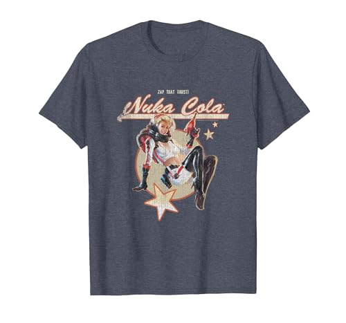 Fallout Video Game Retro Nuka Cola Ad T-Shirt, Men, Heather Blue, 3X-Large