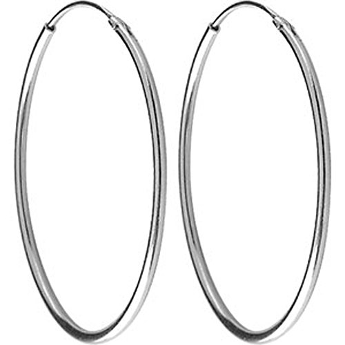 Créoles argent 925/1000e (40 mm) boucles d'oreilles anneaux en argent