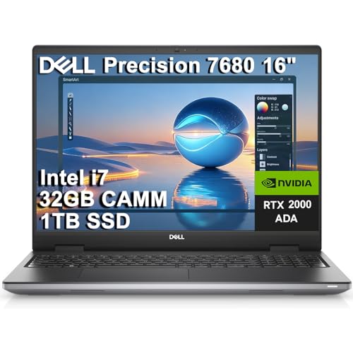 Dell Precision 7000 7680 Mobile Workstation Laptop (NVIDIA RTX 2000 Ada 8GB, 16" FHD+, Intel Core i7-13850HX (>Ultra 7-155U), 32GB LPCAMM2 DDR5, 1TB SSD) Pro Max for Designer, Engineer, Win 11 Pro