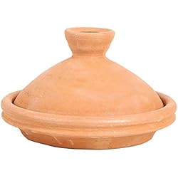 Olla De Barro Marroqui Casa Moro Tajín marroquí | Color Terracota Natural, diámetro de 26 cm | cocinar Olla de Barro Hecha a para 2 a 3 Personas, Olla de jardín de Marrakesch Terra Natur 26 cm | TA7107