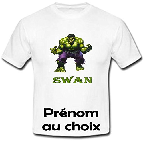 GRAVOPHOTO - Tshirt personnalisé Hulk prénom et Taille au Choix