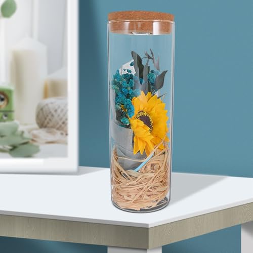 Botella de flores preservadas con luz LED para decoración de interiores 6