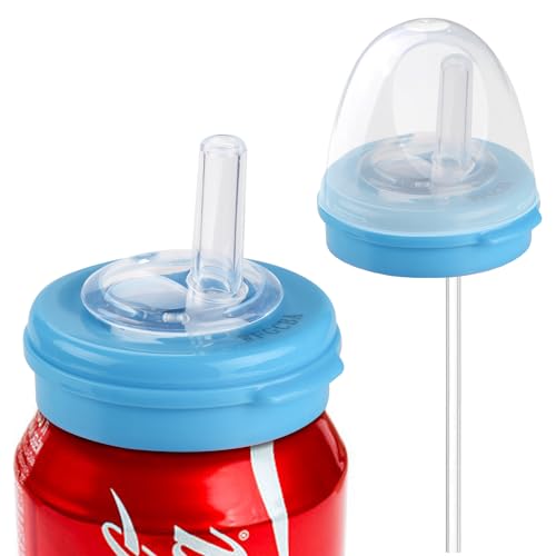 WFGCBA soda can lids Soda straw can lid For Fits standard soda cans?pop can lids?Beer?Seltzer?BPA-free reusable can covers for soda (2 pieces)