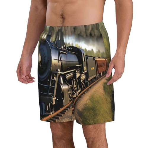 A Train in Motion Men's Beach Pants-Quick-Dry & Comfortable Mens Beach Shorts for Men, Perfect for Surfing and Everyday Wear2
