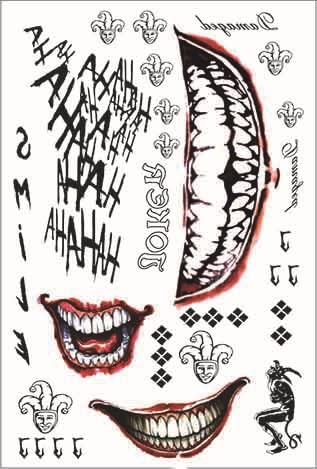 Halloween Temporary Tattoo,Joker Temporary Tattoos For Men Women Girls Adults Halloween Cosplay(style 1)