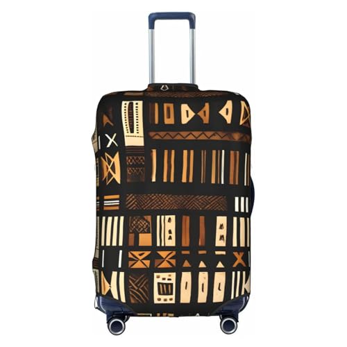 Travel Elastic Luggage Cover,African Mud Cloth Tribal Print Suitcase protection cover Case Cover with zipper.