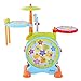 Dimple Electric Big Toy Drum Set for Kids with Movable Working Microphone to Sing and a Chair - Tons of Various Functions and Activity, Bass Drum and Pedal with Drum Sticks (Adjustable Volume)