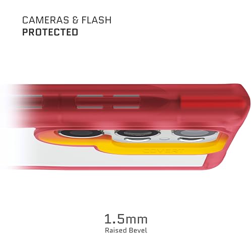 Image of Ghostek Covert Galaxy S23 Ultra Clear Phone Case with Military Grade Shockproof Protection, Non-Slip Grip, Protective Silicone Cover Designed for 2023 Samsung Galaxy S23 Ultra (6.8 inch) (Red)