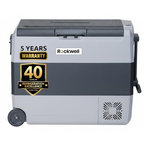 Image of Rockwell 60Ltr Car Cooler /Freezer, Portable Fridge for Outdoor Adventures, 5 Year Warranty, 240V AC Power Cord & 12V Car Adapter (RMC60D, Grey)