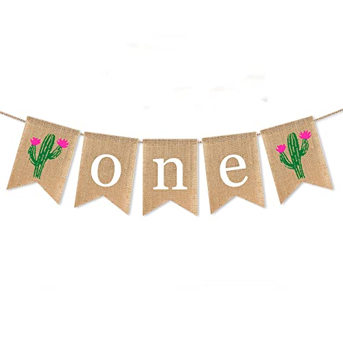 Cactus High Chair Banner for 1st Birthday, Hawaii ONE High Chair First Birthday Garland for Summer Fiesta Theme First Birthday Party Decorations Photo Prop Backdrop (Mexican Fiesta)