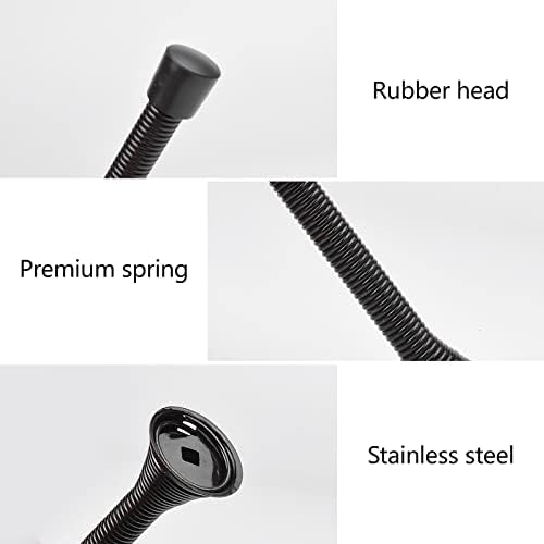 Melofo 85 mm Spring Door Stop 3 Pack Wall Mounted Spring Door Stopper Metal Door Stop Skirting Board Buffer Doorstop with Base Screws Rubber Bumper Tips for Protect Walls and Doors