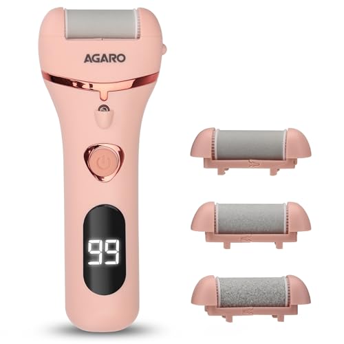 AGARO Callus Remover with 3 Interchangeable Head Rollers, Electronic Foot Scrubber For Callus & Dead...