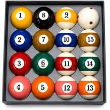 HMQQ Billiard Balls Set 2-1/4" Regulation Size Pool Table Balls for Replacement 16 Resin Balls