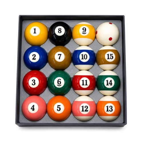 HMQQ 5A High-Gloss Billiard Balls, 2-1/4 Inch 16-Piece Pool Ball Set