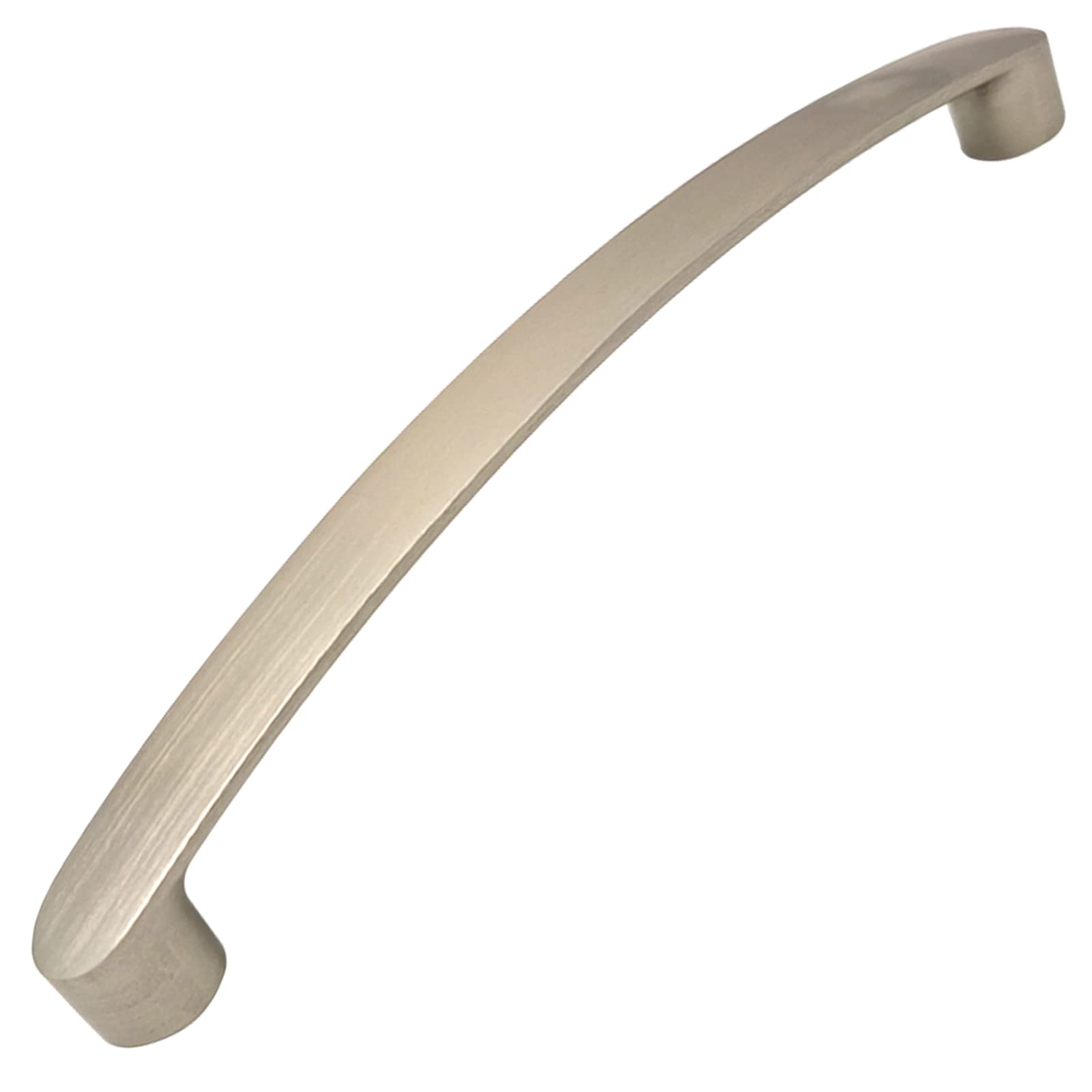 Decoranddecor Brushed Chrome Merle - Bow Kitchen Cabinet Handles | Cabinet Door Handles - Cupboard Door Pulls - 160Mm Hole Centre, Satin Nickel
