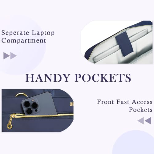 Ferkurn Laptop Bag Case Women Men Computer Bag for MacBook/HP/LG/Dell/ASUS, Shoulder Strap Carrying Briefcase Messenger Bag, Blue, 17-17.3 Inch - Image 5