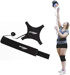 Puredrop Volleyball Training Equipment Aid Great Trainer for Solo Practice of Serving Tosses and arm Swings Returns The Ball After Every Swing Adjustable Cord and Waist Length fits Any Volleyball