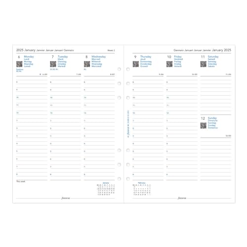 Filofax Domino Patent Organizer, A5 Size, Pine with Spots - High-Gloss, Contemporary, Six Rings, Week-to-View Calendar Diary, Multilingual, 2025 (C022518-25) by Filofax - Image 5