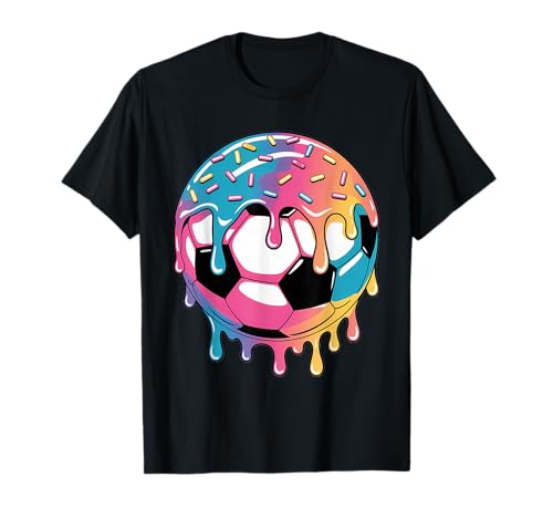 Soccer Shirts For Boys Girls Kids Ice Cream Soccer Drip T-Shirt