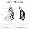 FOLOVEYA Sac de Poitrine Femme Sacs Bandoulière Imperméable Petit Sacs à Dos Polyester Sling Bag Léger Crossbody Bag pour Voyage Randonnée Camping Excursion Cyclisme Modèle E #5