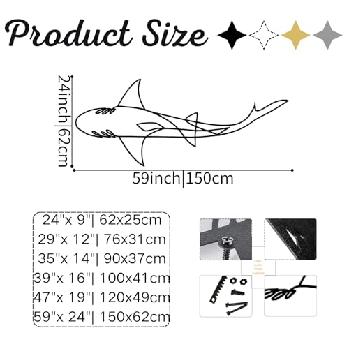 Décoration murale métal requin pour salle de bain design