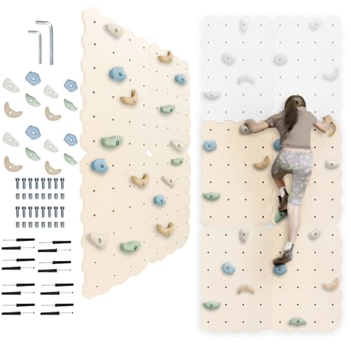 MAMOI® Kletterwand für kinderzimmer, Klettergerüst und spielgeräte Indoor, Klettern mit Klettergriffe für Kinder, Klettersteine, Kletterturm mit Griffe, Turngeräte, Montessori