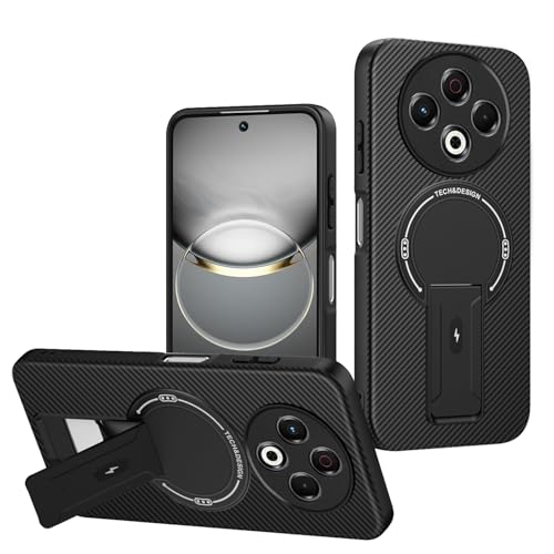 Jiajihua Case Compatible with Tecno Spark 30 4G / KL6 Camera Protection Magnetic Kickstand Bracket 2 in 1【TPU+PC】 Drop Shockproof Black