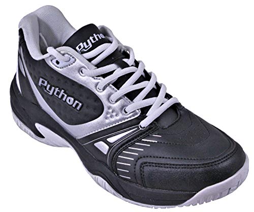 🥇👟10 Best Shoes for Racquetball 6 Python Men's Deluxe Indoor (Mid) Indoor Court Shoe (Non-Marking) 11.0 (D) US (Black)