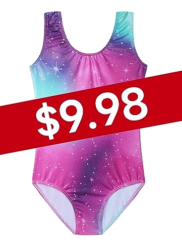 HOZIY Gymnastics Leotards for Girls Toddlers Kids Sleeveless Tumbling Outfits for Dance Print