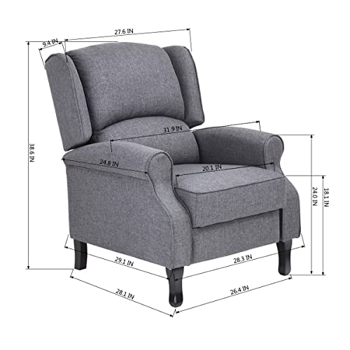 Sillón reclinable de tela suave color gris miniatura 3