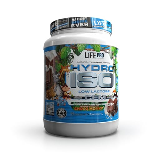 Life Pro Hydro | Proteína Hidrolizada de Rápida Absorción con Tolerase | Enriquecida con Tolerase y Aminoácidos (1 kg, CHOCO MONKY)