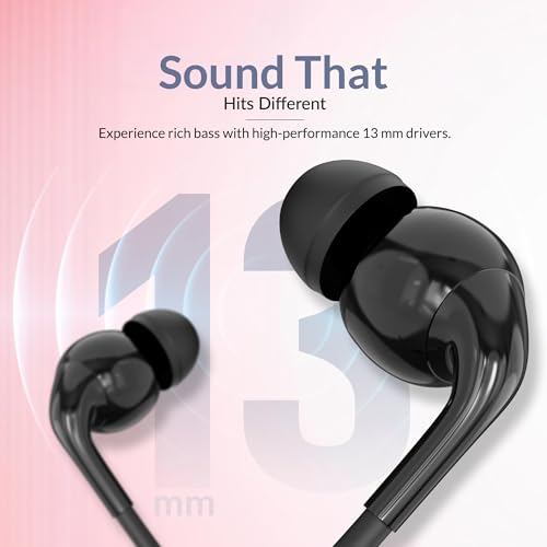 Image of AROMA HF1004 Type C Wired Earphone with HD Quality in-Line Mic,12mm Driver Hi-Res Wired