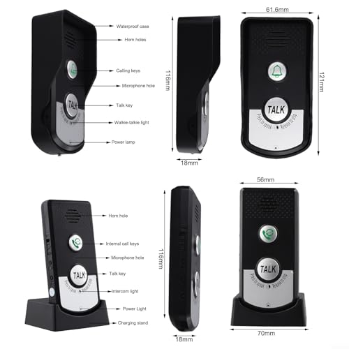 Sonnette sans fil 1000m forte pénétration interphone audio de villa - 8