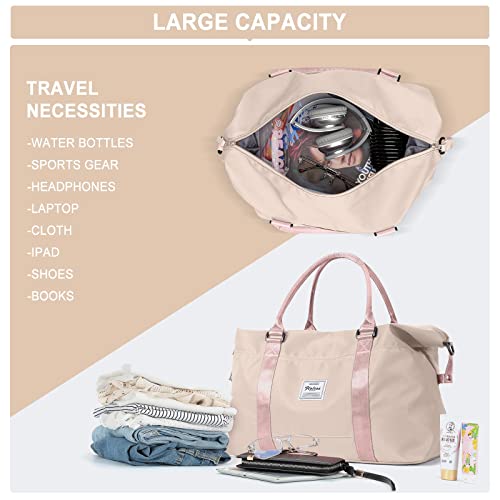 Travel Duffel Bag,Sports Tote Gym Bag,Shoulder Weekender Overnight Bag for Women