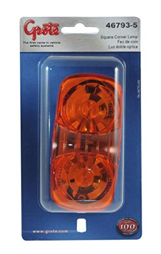 Grote CLR/MKR LAMP, Yellow, DURAMOLD 2-Bulb, Square Corner, Retail Pack (46793-5)