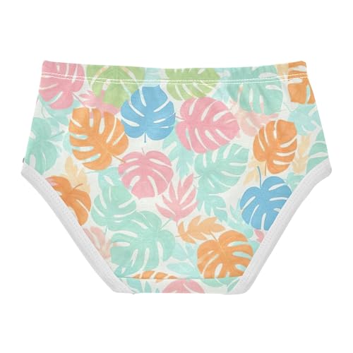 Girls Underwear Toddler 2t Cotton Girl Panties Cute Animals Kids Undies Briefs Tropical Leaves Pastel Rainbow2